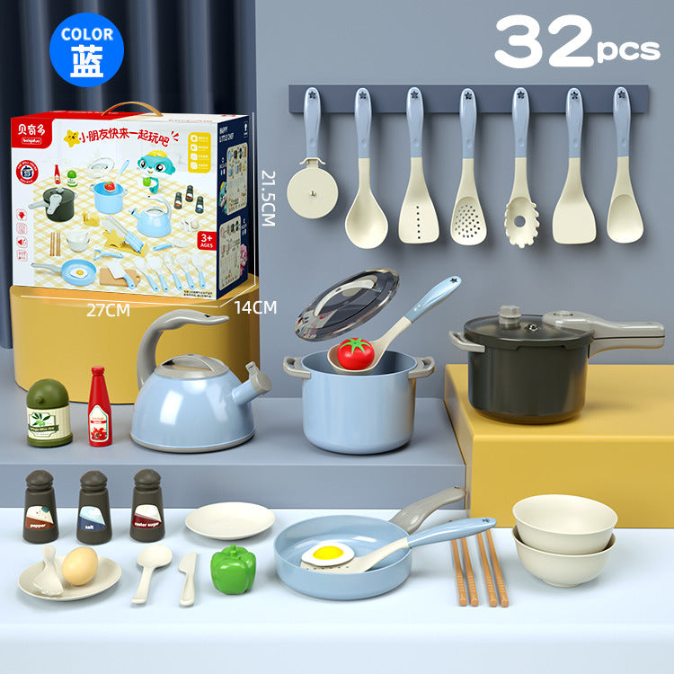 Juego de juguetes de plástico de cocina de simulación para niños al por mayor
